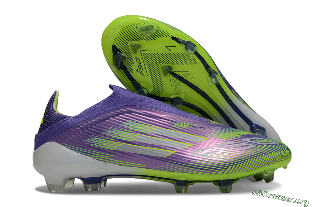 Adidas F50 Elite Laceless FG Football Boots - Purple/Yellow/White 2