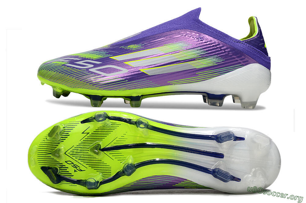 Adidas F50 Elite Laceless FG Football Boots - Purple/Yellow/White 1