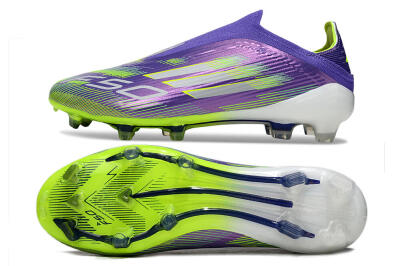 Adidas F50 Elite Laceless FG Football Boots - Purple/Yellow/White