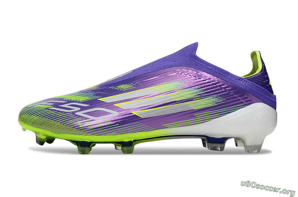 Adidas F50 Elite Laceless FG Football Boots - Purple/Yellow/White 3