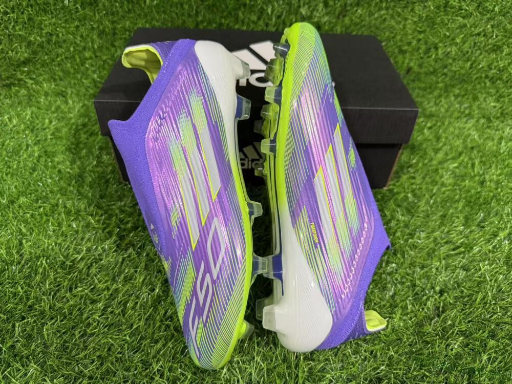 Adidas F50 Elite Laceless FG Football Boots - Purple/Yellow/White