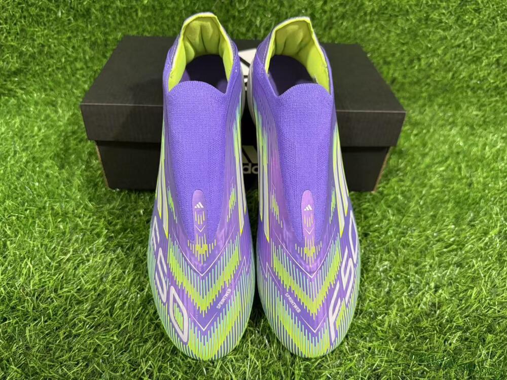 Adidas F50 Elite Laceless FG Football Boots - Purple/Yellow/White