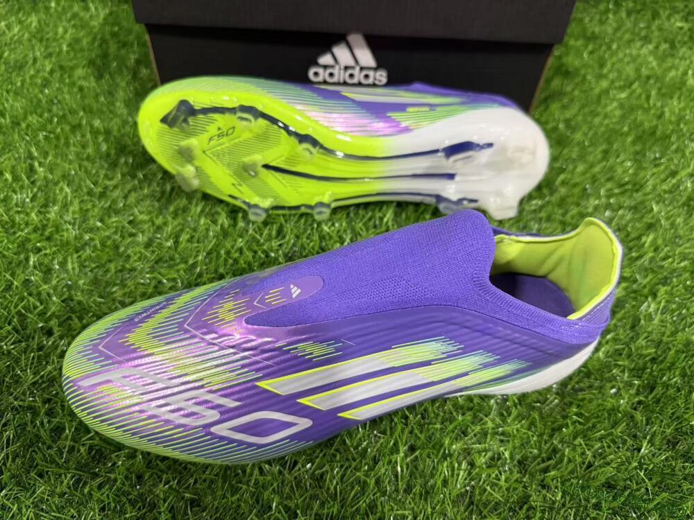 Adidas F50 Elite Laceless FG Football Boots - Purple/Yellow/White
