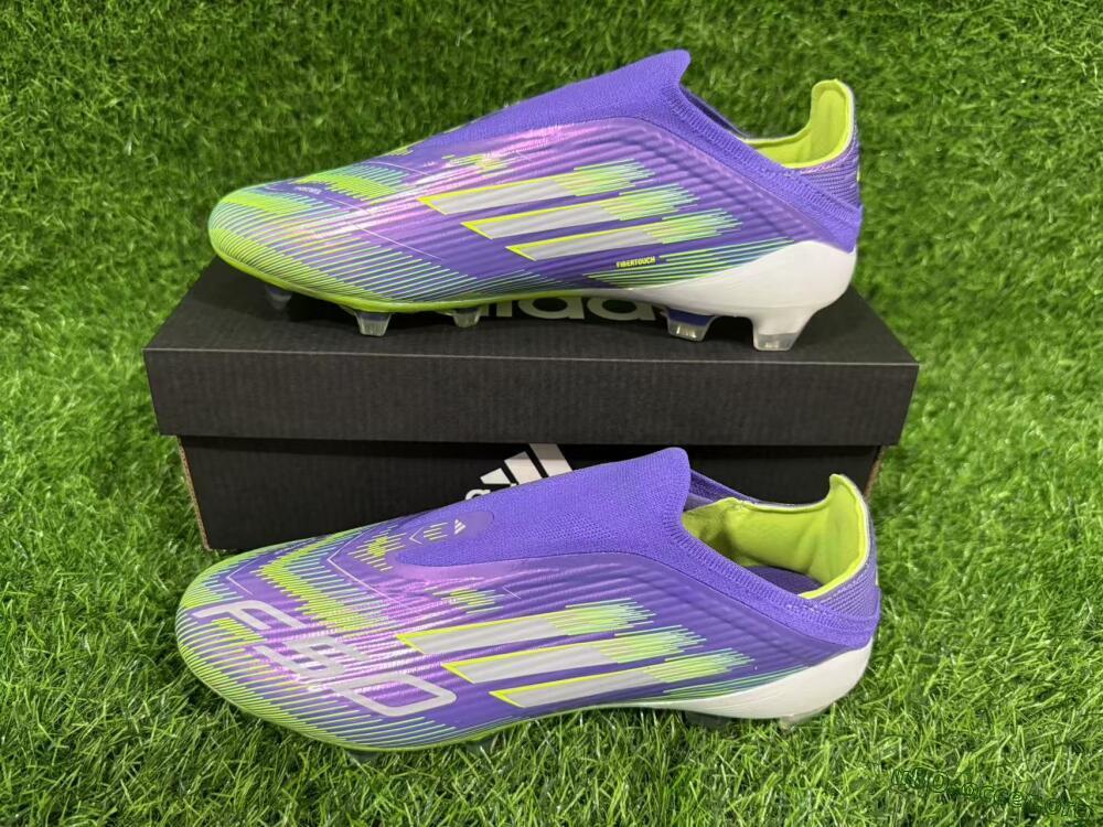 Adidas F50 Elite Laceless FG Football Boots - Purple/Yellow/White