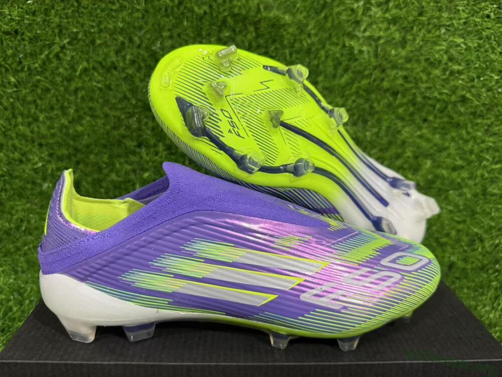 Adidas F50 Elite Laceless FG Football Boots - Purple/Yellow/White