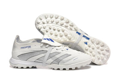 Adidas Predator 25 Elite Foldover Tongue TF Football Boots - White/Silver/Blue
