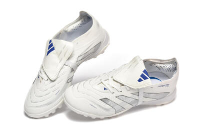 Adidas Predator 25 Elite Foldover Tongue TF Football Boots - White/Silver/Blue