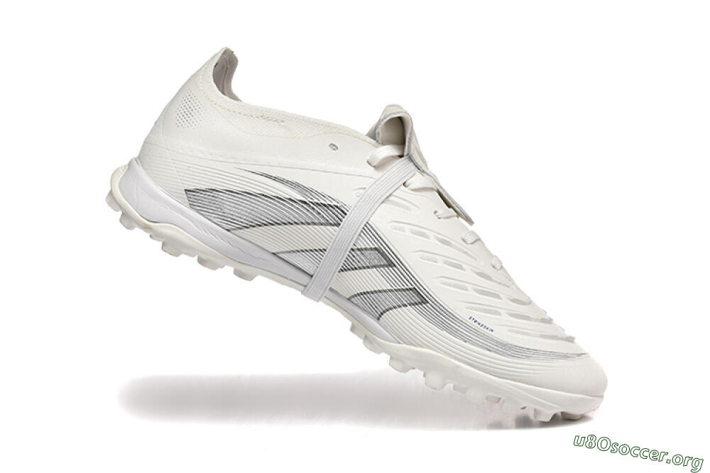 Adidas Predator 25 Elite Foldover Tongue TF Football Boots - White/Silver/Blue 7