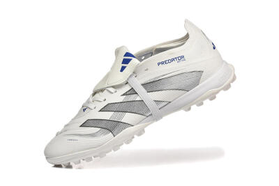 Adidas Predator 25 Elite Foldover Tongue TF Football Boots - White/Silver/Blue