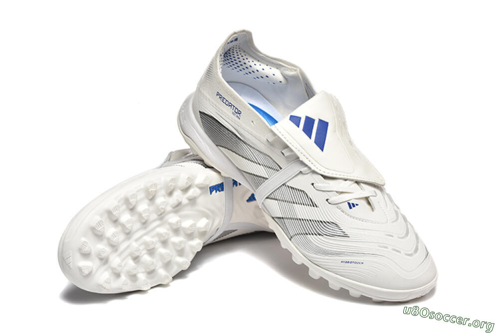 Adidas Predator 25 Elite Foldover Tongue TF Football Boots - White/Silver/Blue 4
