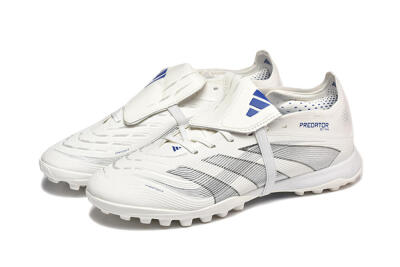 Adidas Predator 25 Elite Foldover Tongue TF Football Boots - White/Silver/Blue