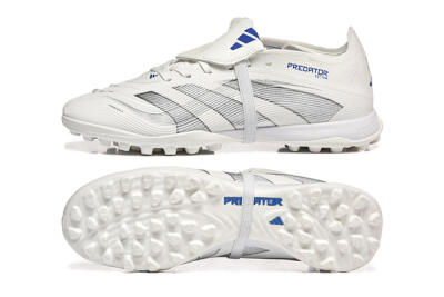 Adidas Predator 25 Elite Foldover Tongue TF Football Boots - White/Silver/Blue