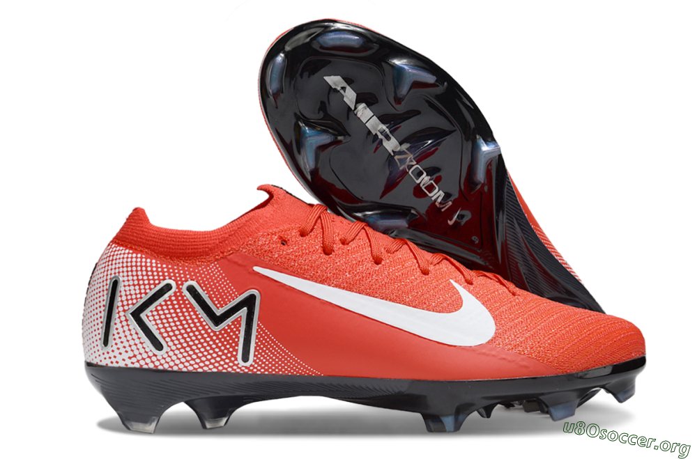 KM x Nike Air Zoom Mercurial Vapor 16 Elite FG Football Boots - Red/White/Silver 2
