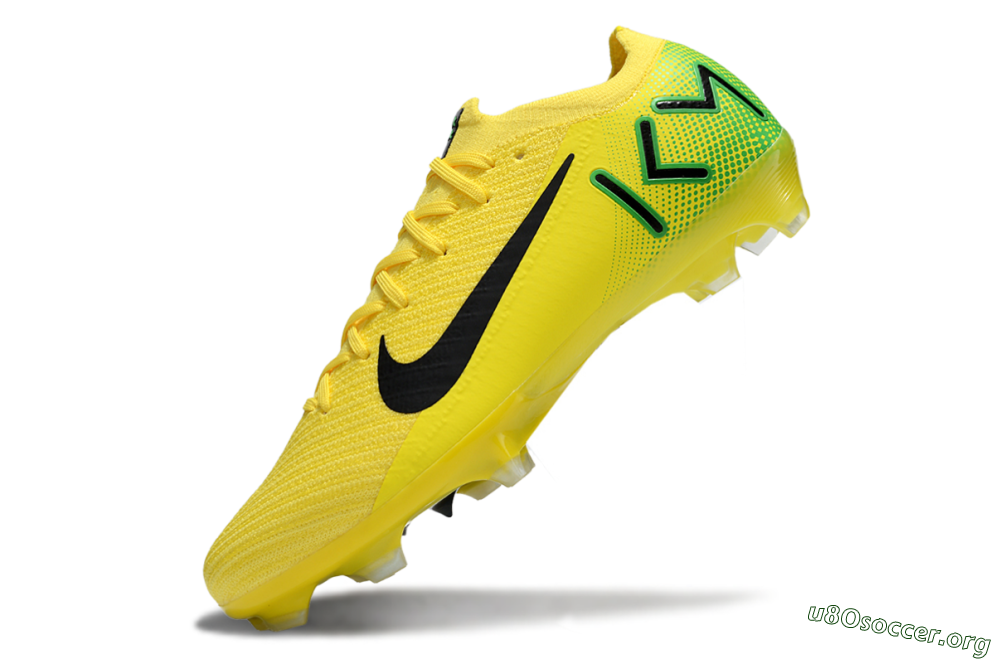 KM x Nike Air Zoom Mercurial Vapor 16 Elite FG Football Boots - Yellow/Black/Green 6