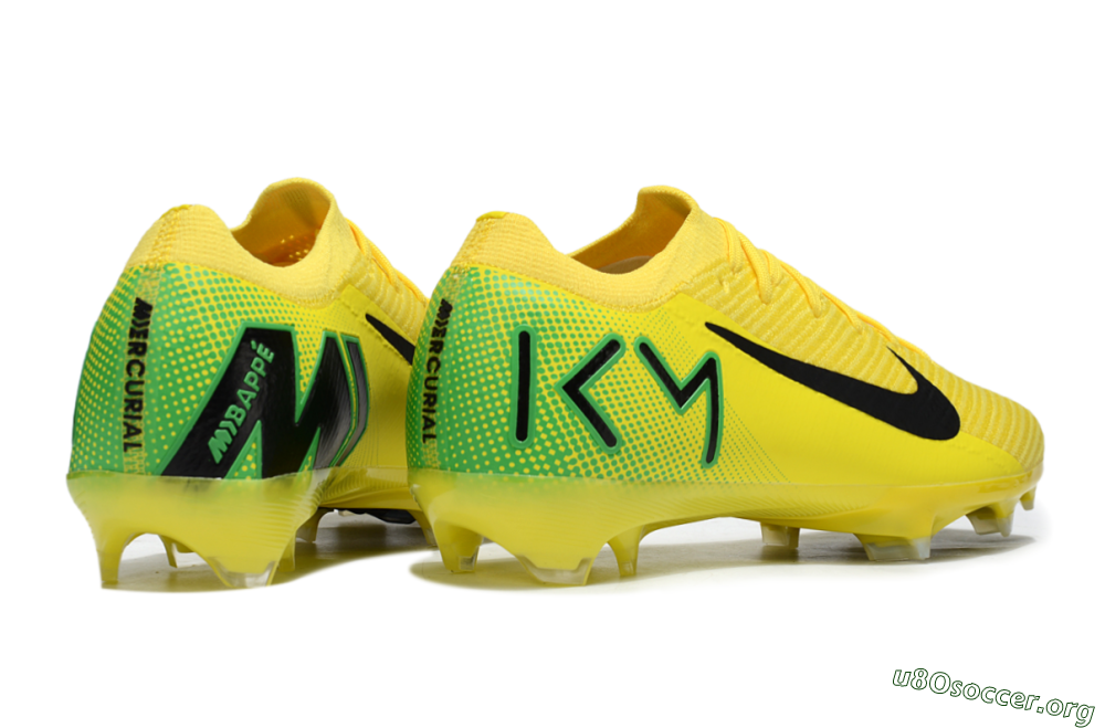 KM x Nike Air Zoom Mercurial Vapor 16 Elite FG Football Boots - Yellow/Black/Green 7