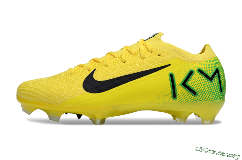 KM x Nike Air Zoom Mercurial Vapor 16 Elite FG Football Boots - Yellow/Black/Green 3