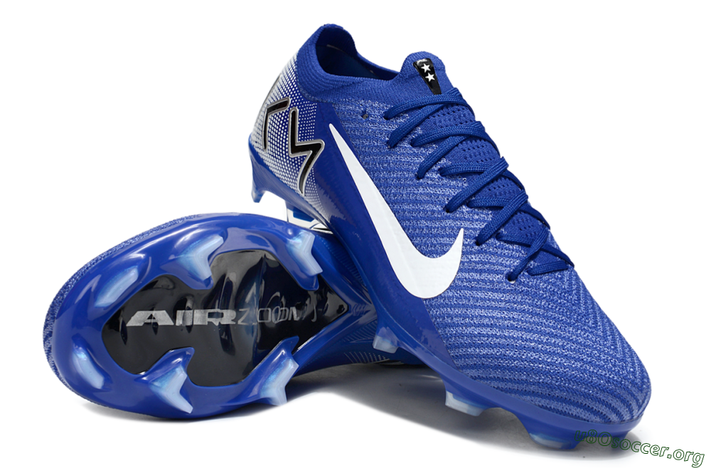 KM x Nike Air Zoom Mercurial Vapor 16 Elite FG Football Boots - Blue/White/Black 4