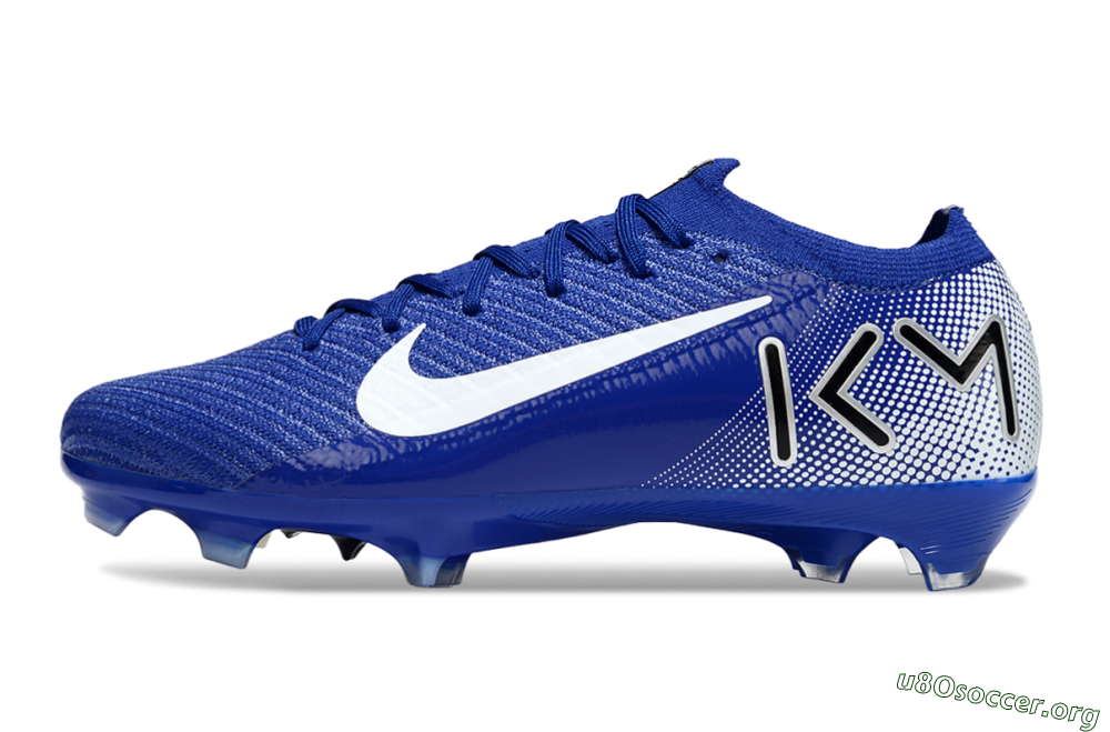 KM x Nike Air Zoom Mercurial Vapor 16 Elite FG Football Boots - Blue/White/Black 3