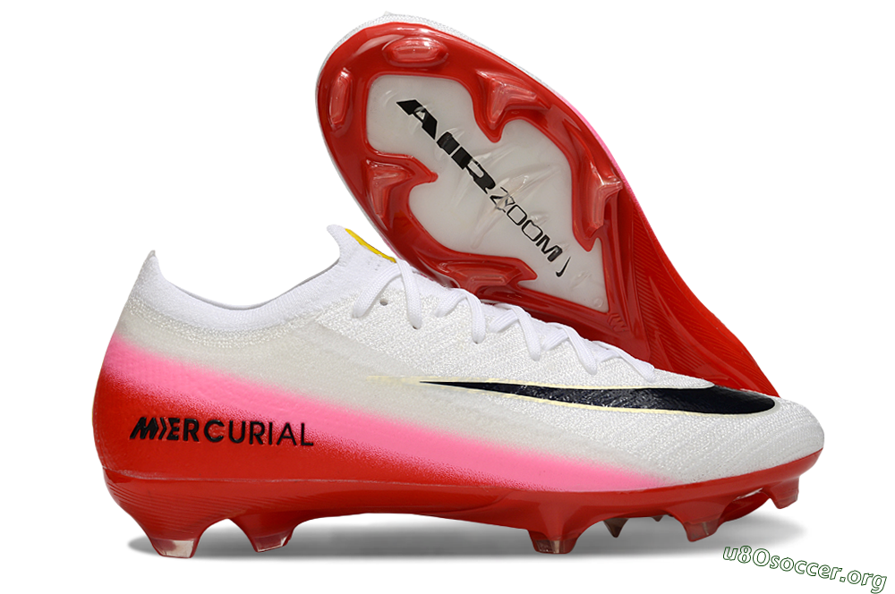Nike Air Zoom Mercurial Vapor 16 Elite FG Football Boots - White/Pink/Red 2