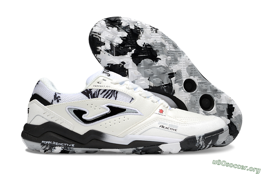 Joma Top Flex TF Football Shoes - Beige/Black/White 2