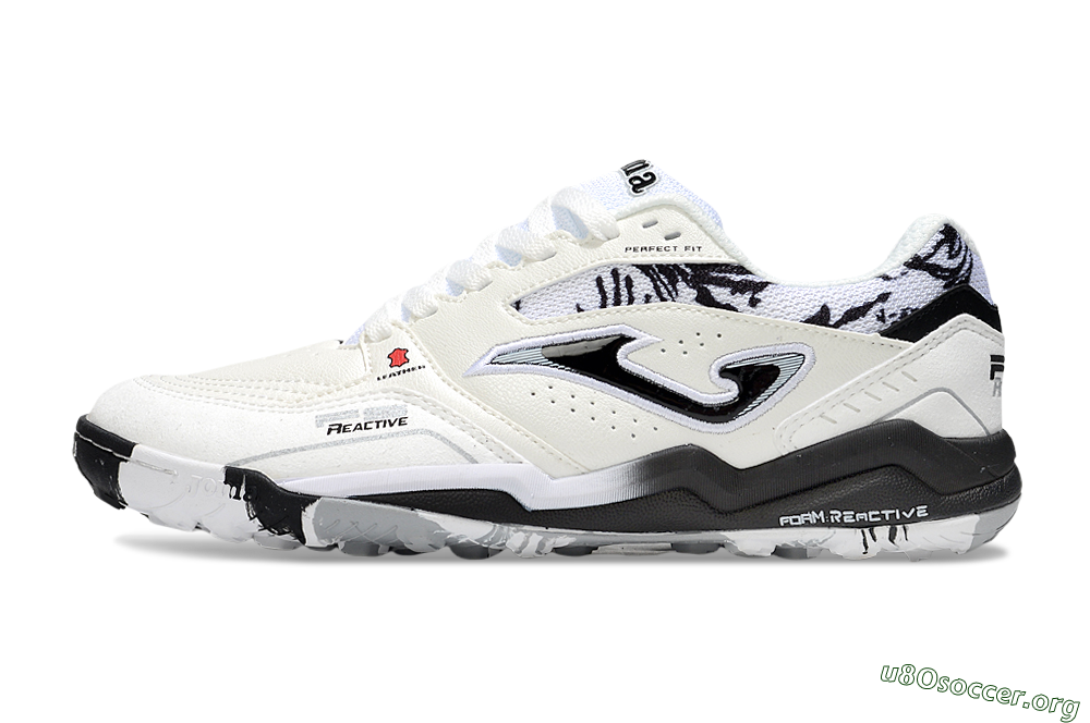 Joma Top Flex TF Football Shoes - Beige/Black/White 3