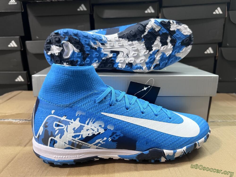 Nike Air Zoom Mercurial Superfly 10 Elite TF Football Shoes - Blue/White