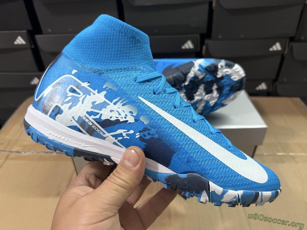 Nike Air Zoom Mercurial Superfly 10 Elite TF Football Shoes - Blue/White