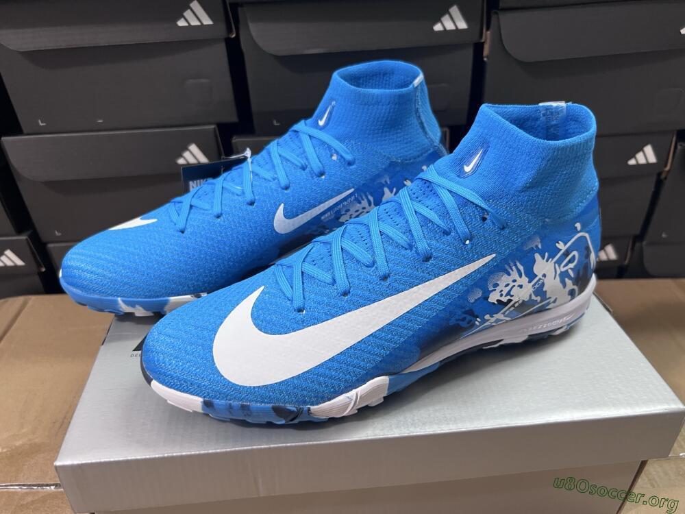 Nike Air Zoom Mercurial Superfly 10 Elite TF Football Shoes - Blue/White