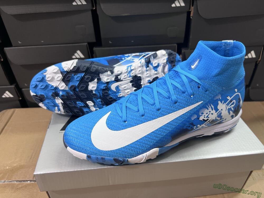 Nike Air Zoom Mercurial Superfly 10 Elite TF Football Shoes - Blue/White