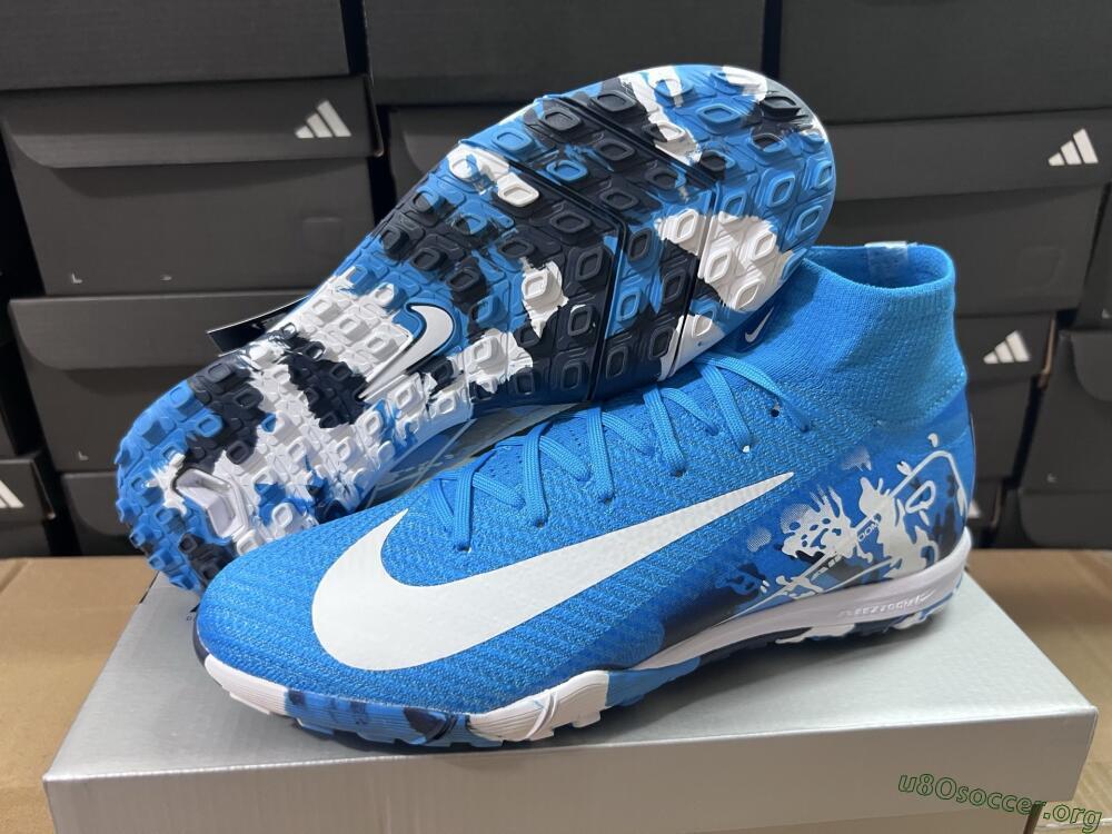 Nike Air Zoom Mercurial Superfly 10 Elite TF Football Shoes - Blue/White