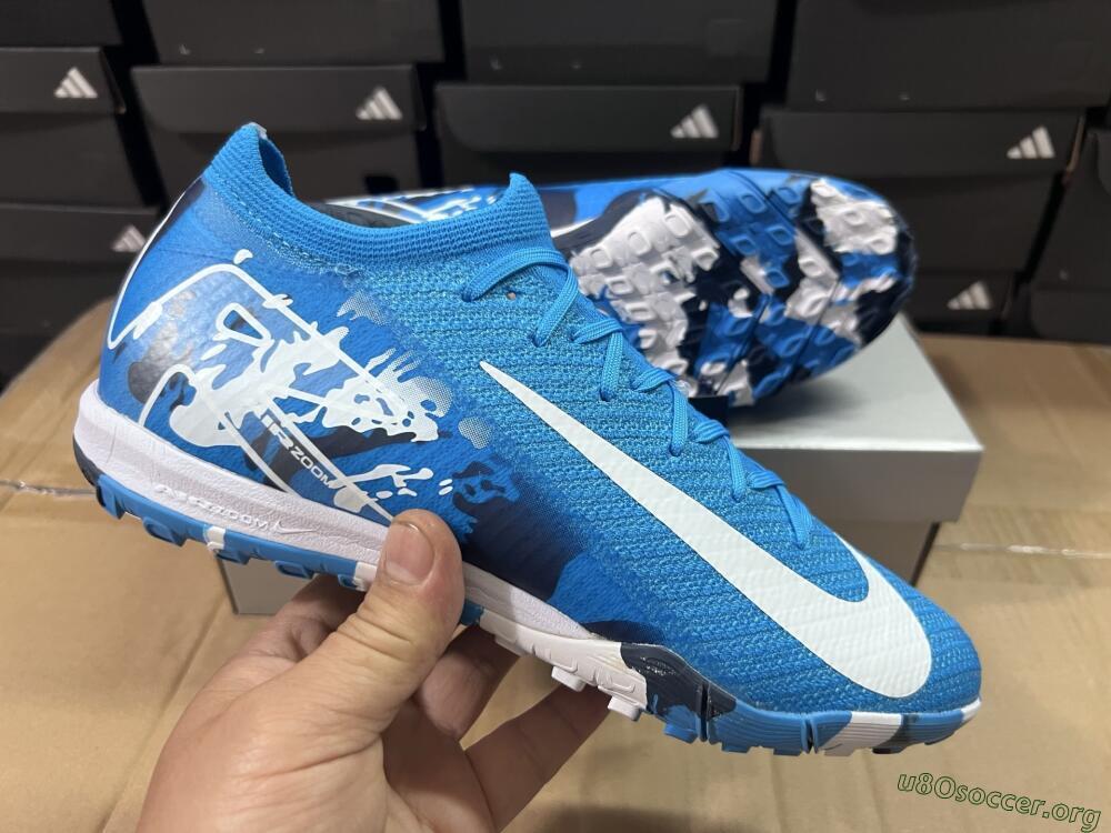 Nike Air Zoom Mercurial Vapor 16 Elite TF Football Shoes - Blue/White/Black