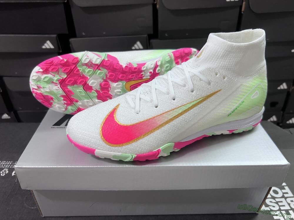Nike Air Zoom Mercurial Superfly 10 Elite TF Football Shoes - White/Red/Gold