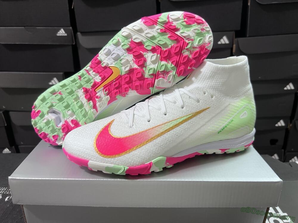Nike Air Zoom Mercurial Superfly 10 Elite TF Football Shoes - White/Red/Gold