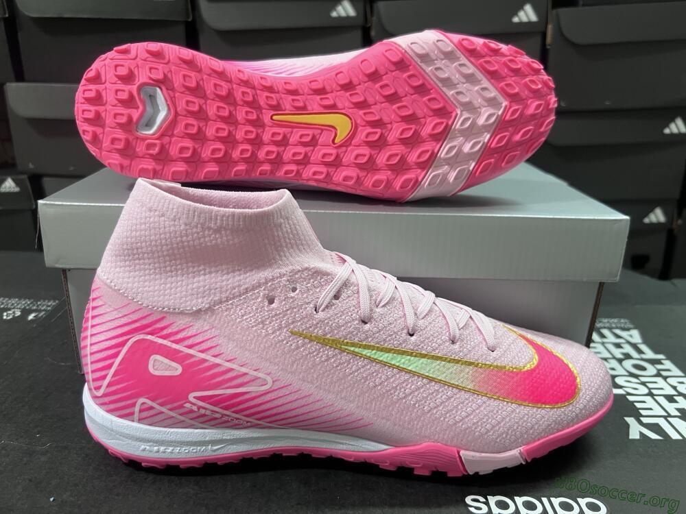 Nike Air Zoom Mercurial Superfly 10 Elite TF Football Shoes - Pink/Red/Gold