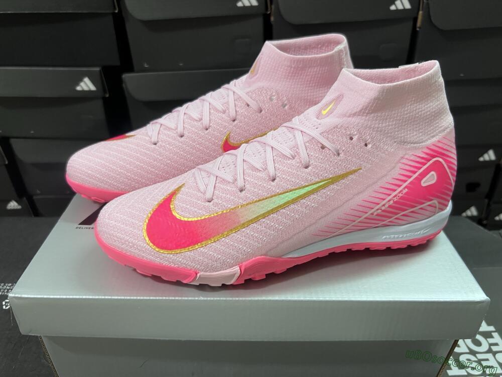 Nike Air Zoom Mercurial Superfly 10 Elite TF Football Shoes - Pink/Red/Gold