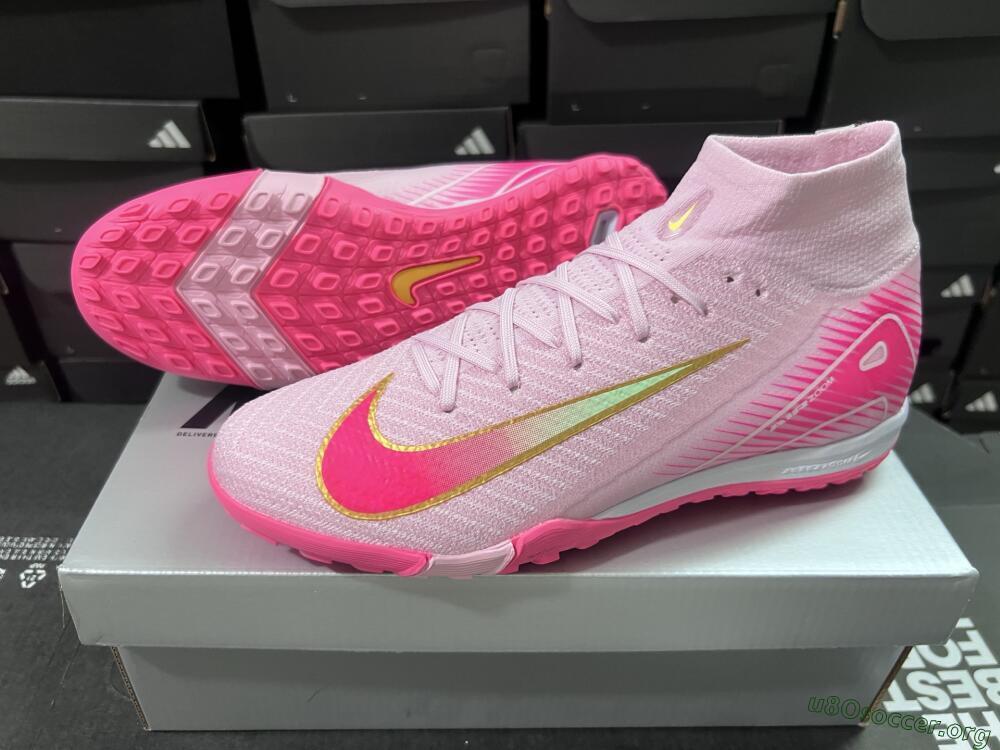 Nike Air Zoom Mercurial Superfly 10 Elite TF Football Shoes - Pink/Red/Gold