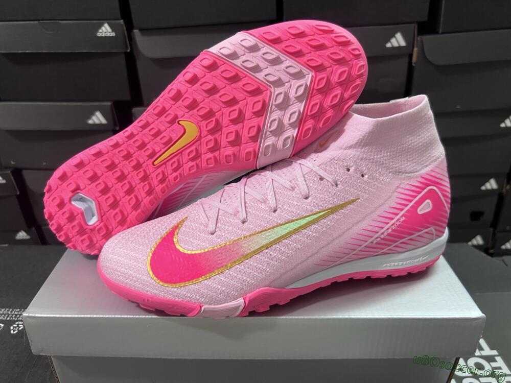 Nike Air Zoom Mercurial Superfly 10 Elite TF Football Shoes - Pink/Red/Gold