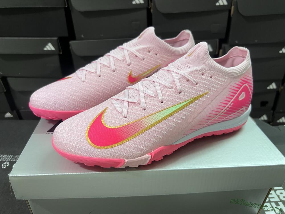 Nike Air Zoom Mercurial Vapor 16 Elite TF Football Shoes - Pink/Gold/White