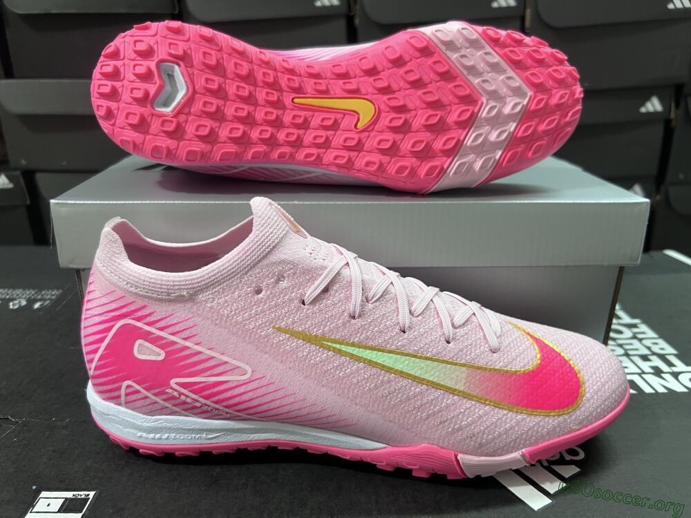 Nike Air Zoom Mercurial Vapor 16 Elite TF Football Shoes - Pink/Gold/White