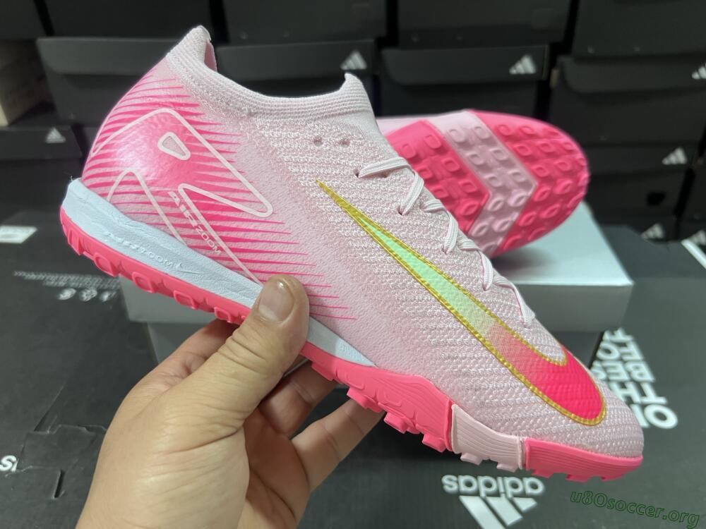 Nike Air Zoom Mercurial Vapor 16 Elite TF Football Shoes - Pink/Gold/White