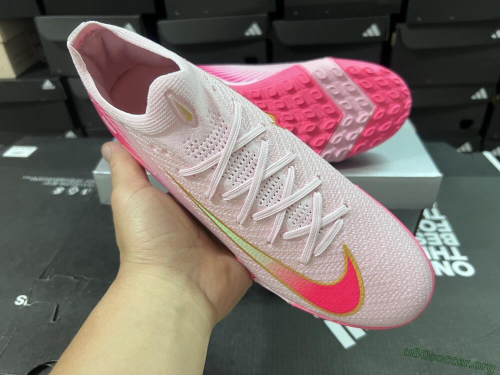 Nike Air Zoom Mercurial Vapor 16 Elite TF Football Shoes - Pink/Gold/White