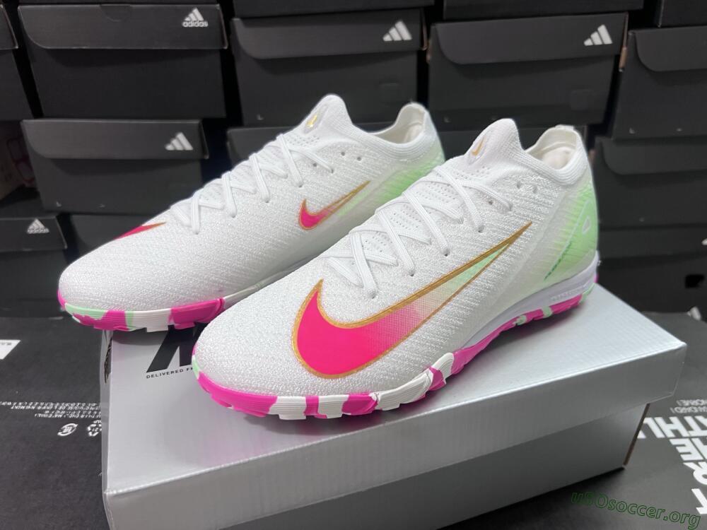 Nike Air Zoom Mercurial Vapor 16 Elite TF Football Shoes - White/Red/Gold