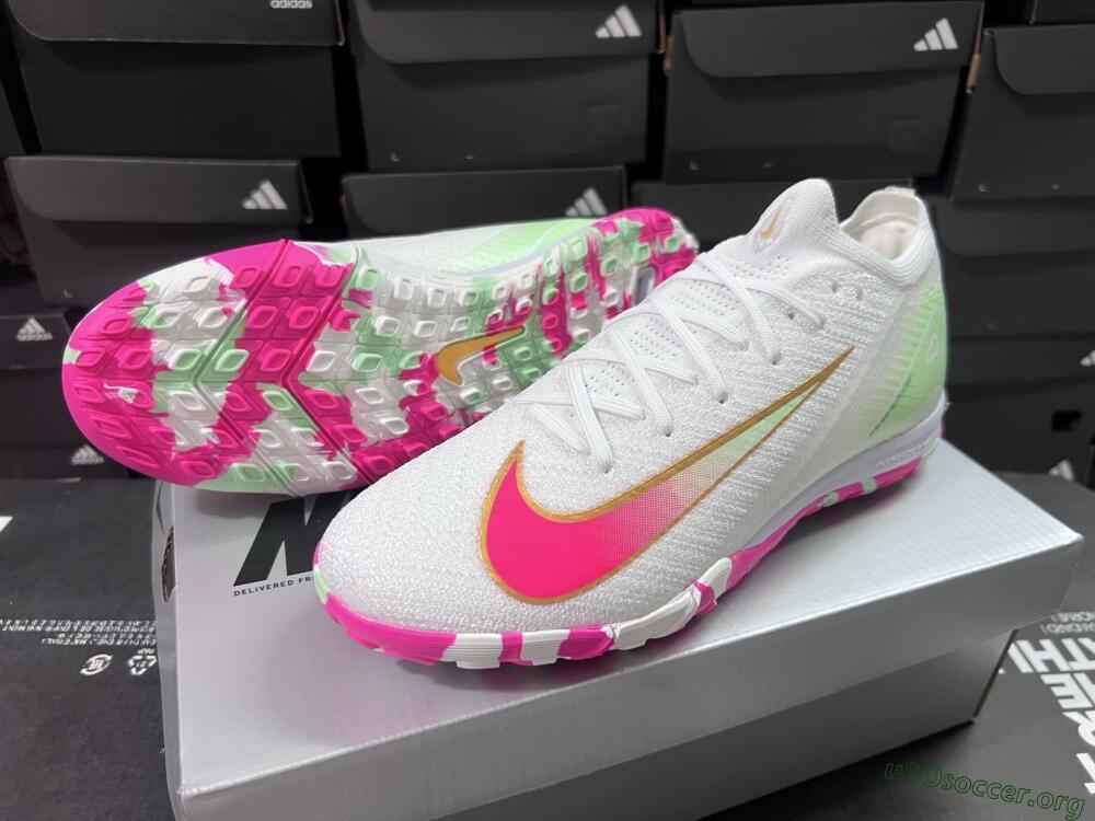 Nike Air Zoom Mercurial Vapor 16 Elite TF Football Shoes - White/Red/Gold