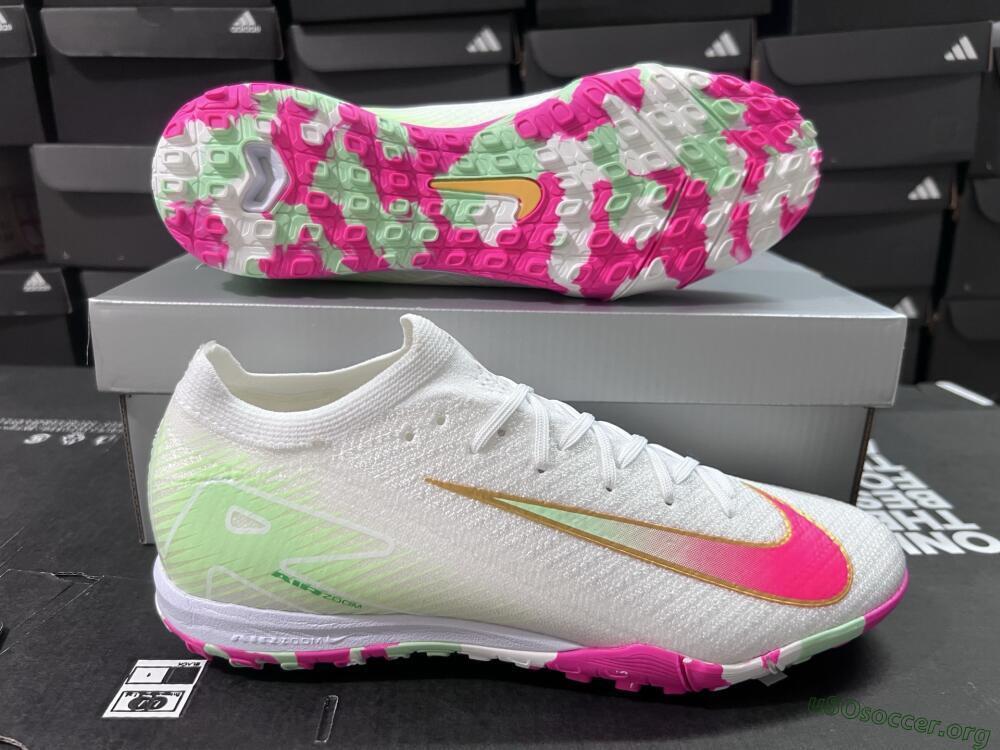 Nike Air Zoom Mercurial Vapor 16 Elite TF Football Shoes - White/Red/Gold
