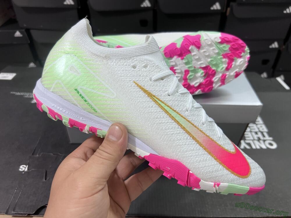 Nike Air Zoom Mercurial Vapor 16 Elite TF Football Shoes - White/Red/Gold
