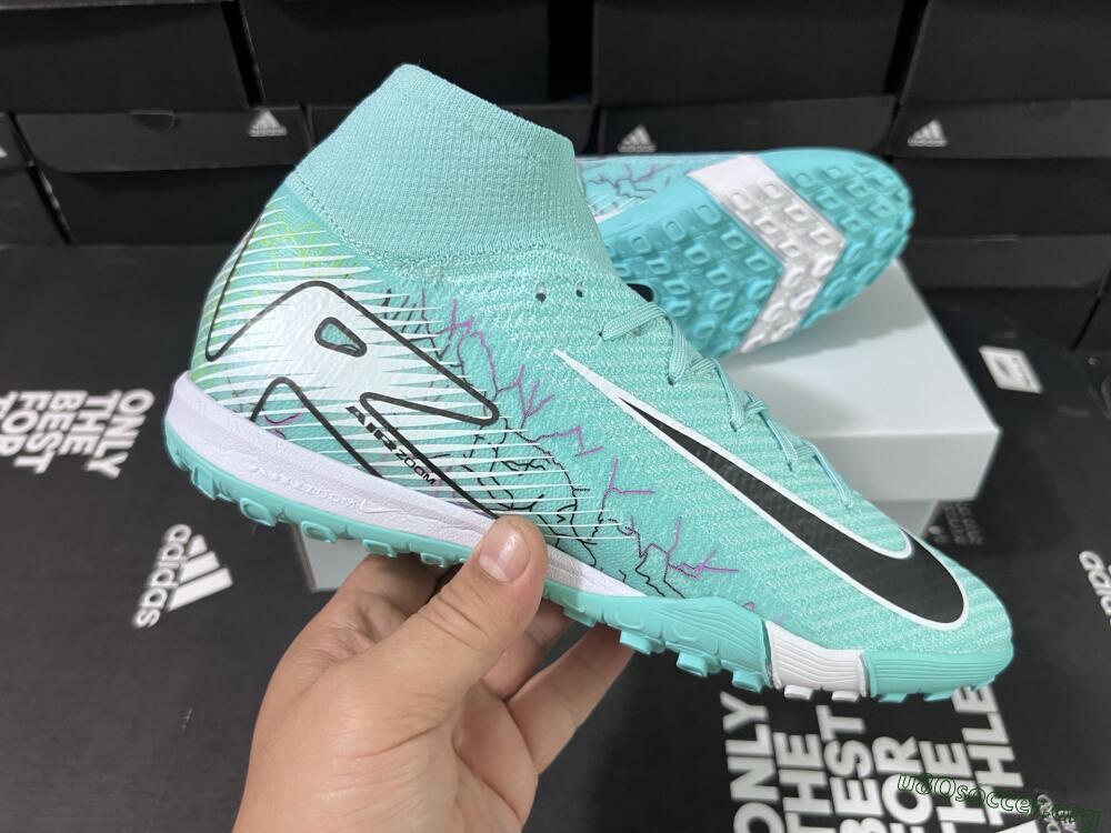 Nike Air Zoom Mercurial Superfly 10 Elite TF Football Shoes - Jade/Black/White