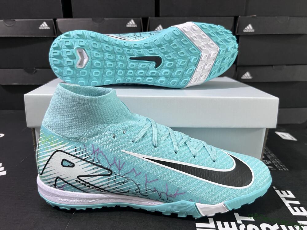 Nike Air Zoom Mercurial Superfly 10 Elite TF Football Shoes - Jade/Black/White