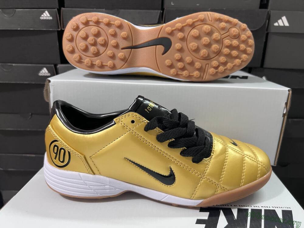Nike Total 90 III TF Football Shoes - Gold/Black/White