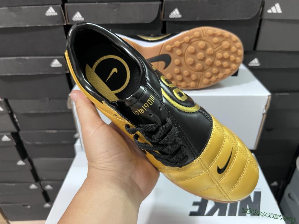 Nike Total 90 III TF Football Shoes - Gold/Black/White