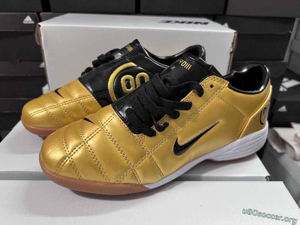 Nike Total 90 III TF Football Shoes - Gold/Black/White
